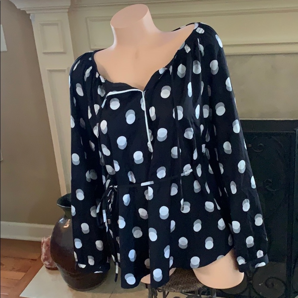 Motherhood maternity shirt blouse top polka dot